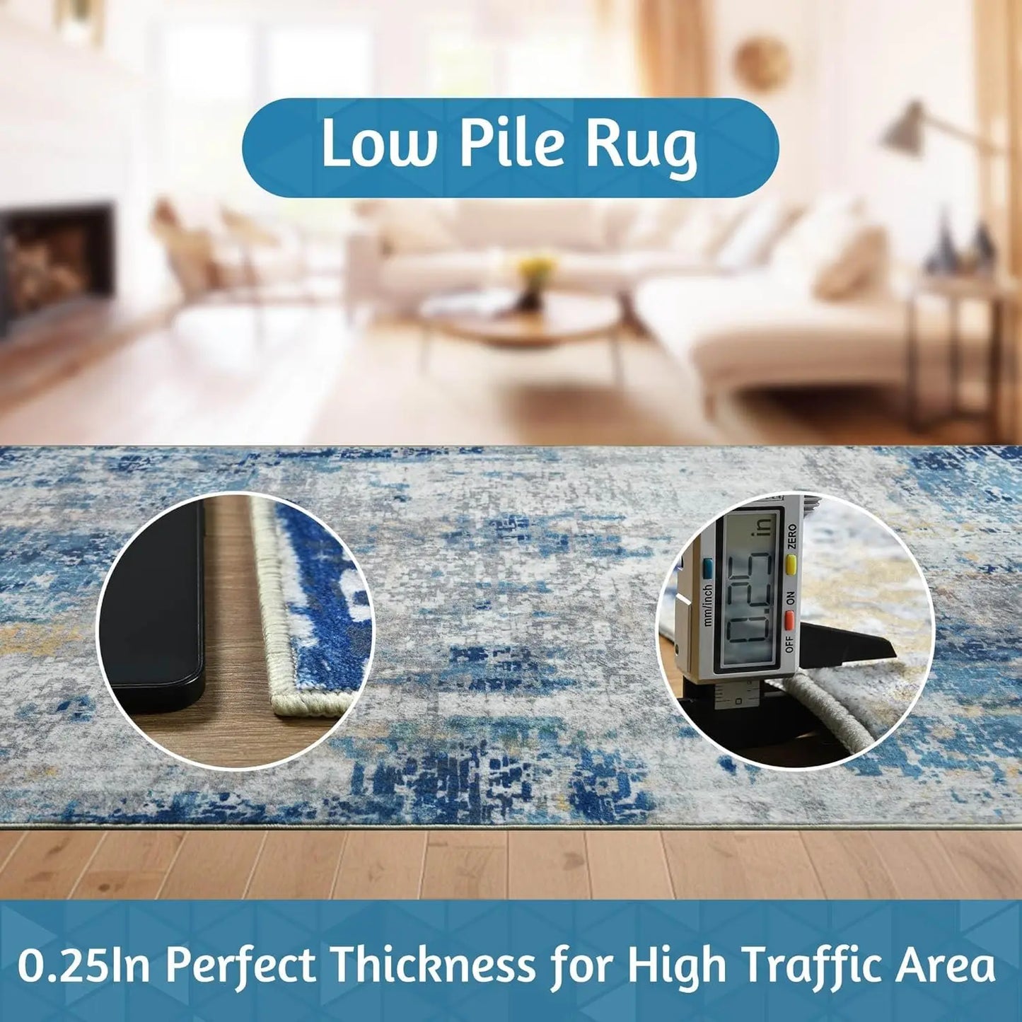 Large Modern Abstract Area Rug Soft Low Pile Non Slip