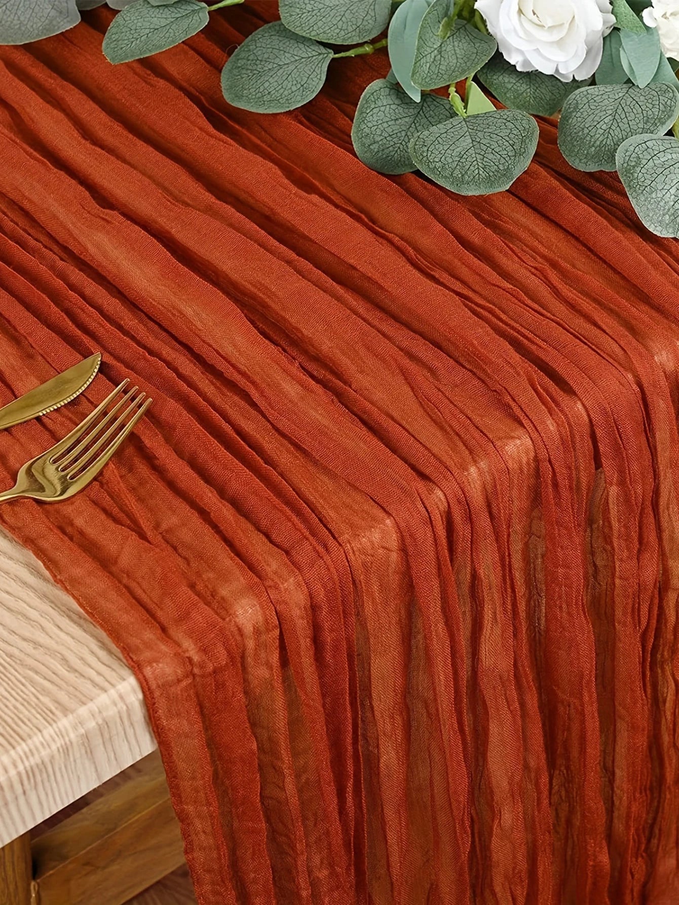 Boho Cheesecloth Table Runner Gauze Sheer Wedding Decor