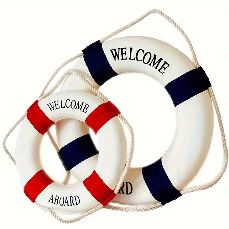 Nautical Lifebuoy Wall Decor Hanging Round For Beach Theme