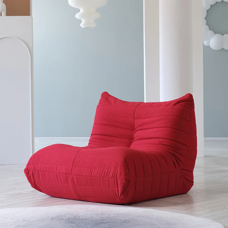 Teddy Fabric Bean Bag Sofa Comfy Lazy Floor Couch Soft Lounge Chair Foam Filled Accent Chair for Living Room Bedroom