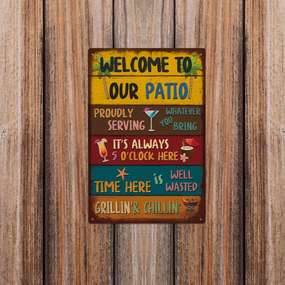 Putuo Decor 1PC Retro Metal Tin Sign Cocktail Wall Decor for Home Bar Pub Club Beach