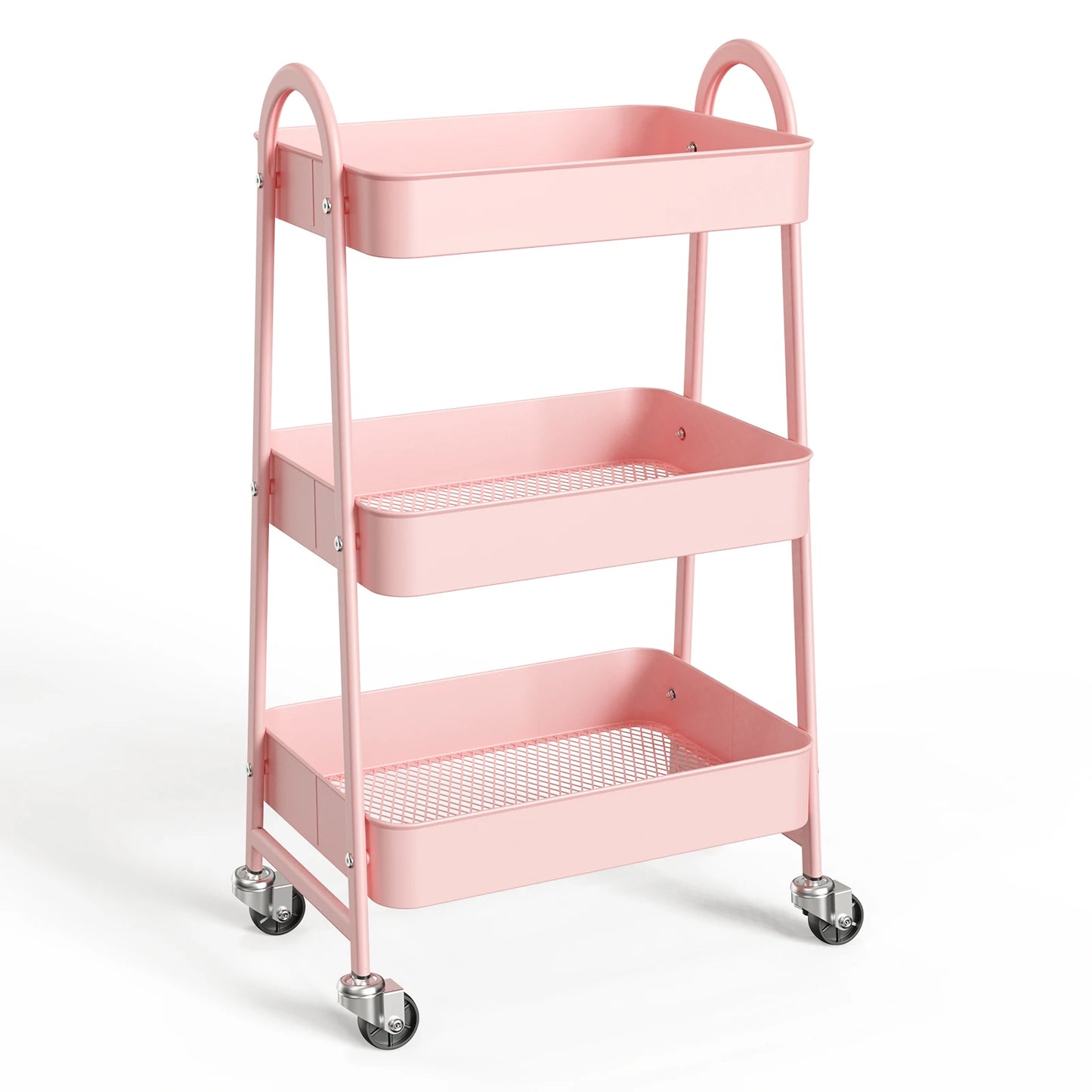 3 Tier Rolling Cart Metal Utility Storage Organizer Kitchen