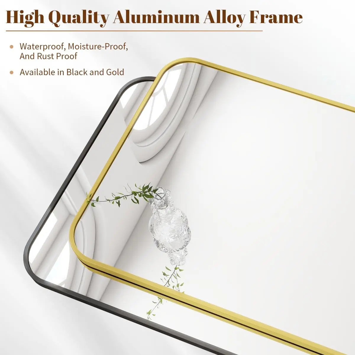 20 By 28 Inches Rectangular Aluminum Frame Wall Mounted Bathroom Mirror