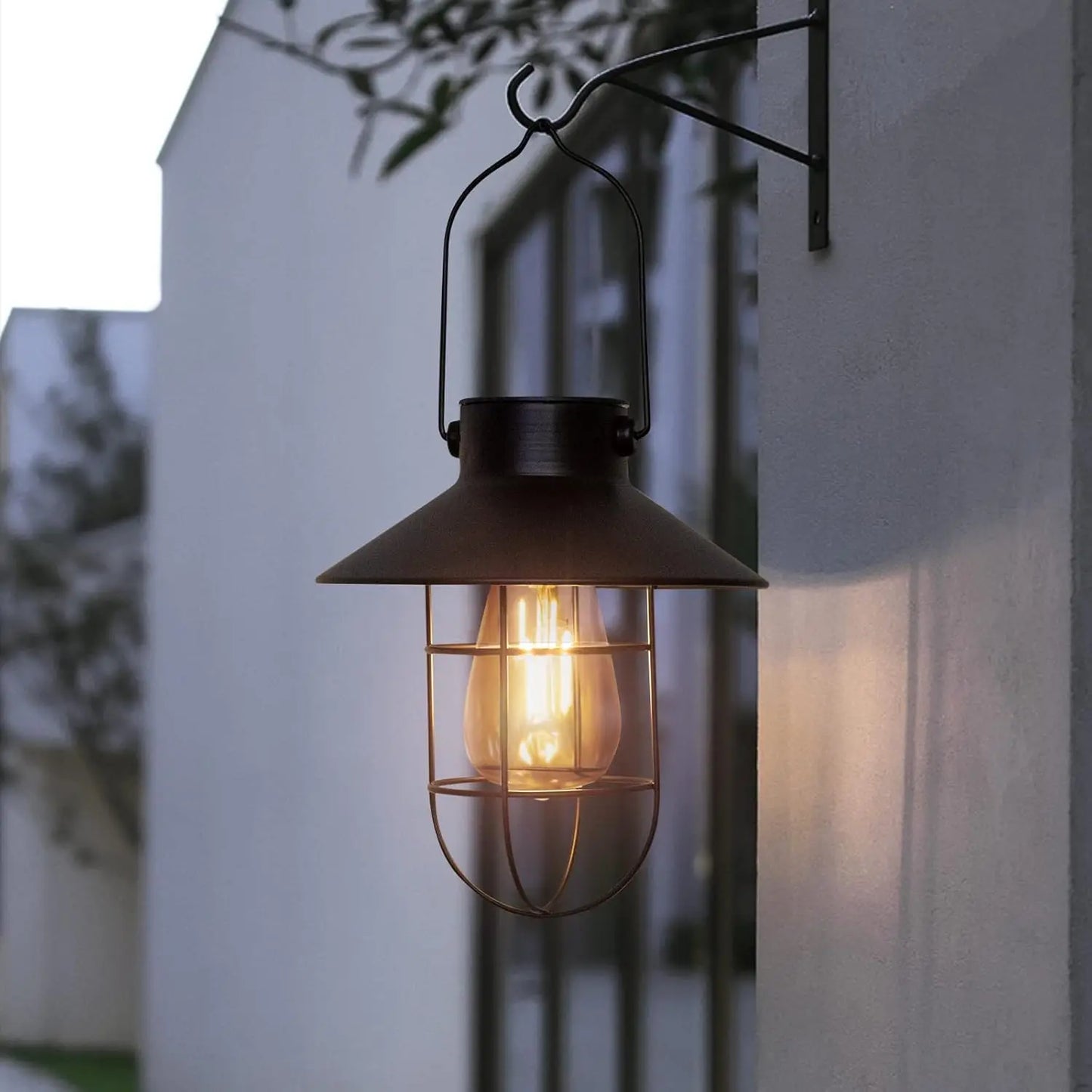 2 Pack Waterproof Solar Lights with Warm White Edison Bulbs