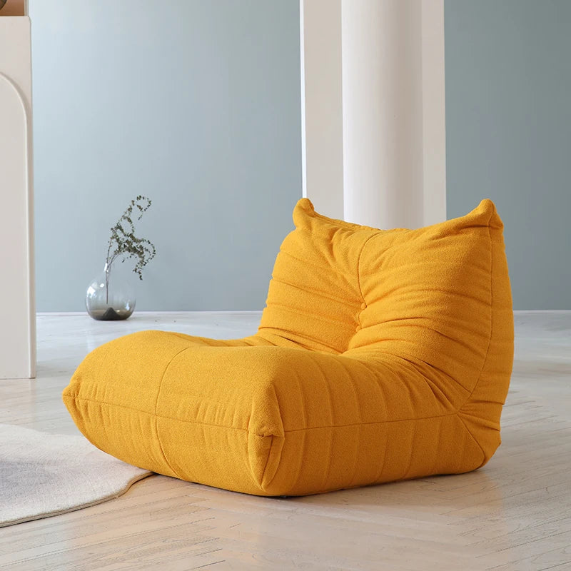 Teddy Fabric Bean Bag Sofa Comfy Lazy Floor Couch Soft Lounge Chair Foam Filled Accent Chair for Living Room Bedroom