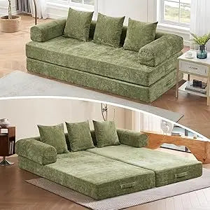 Modular Futon Sofa Bed 3 Seater Chenille Sleeper Couch