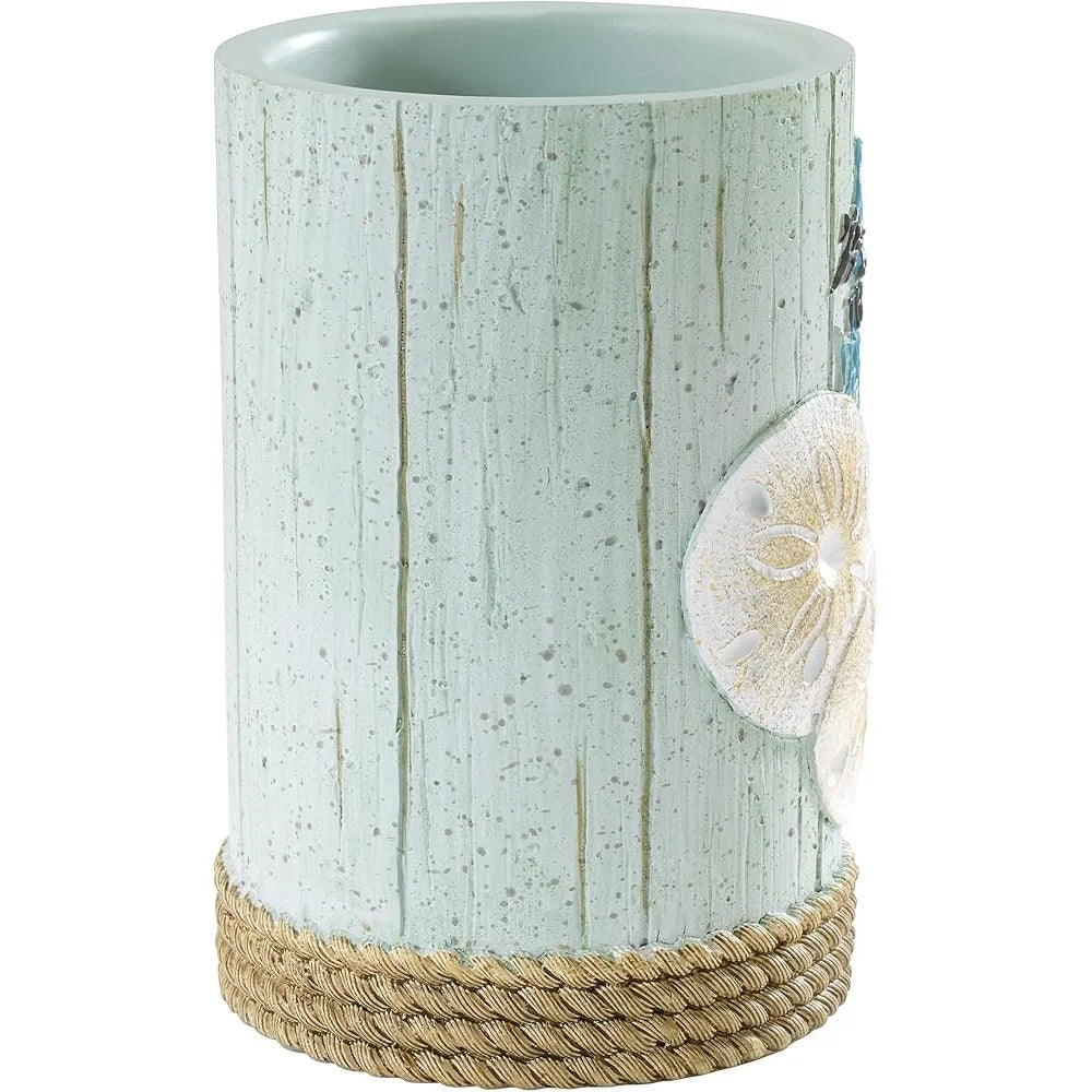 Coastal Tumbler Bathroom Decor Hand Painted Resin Sea Stars