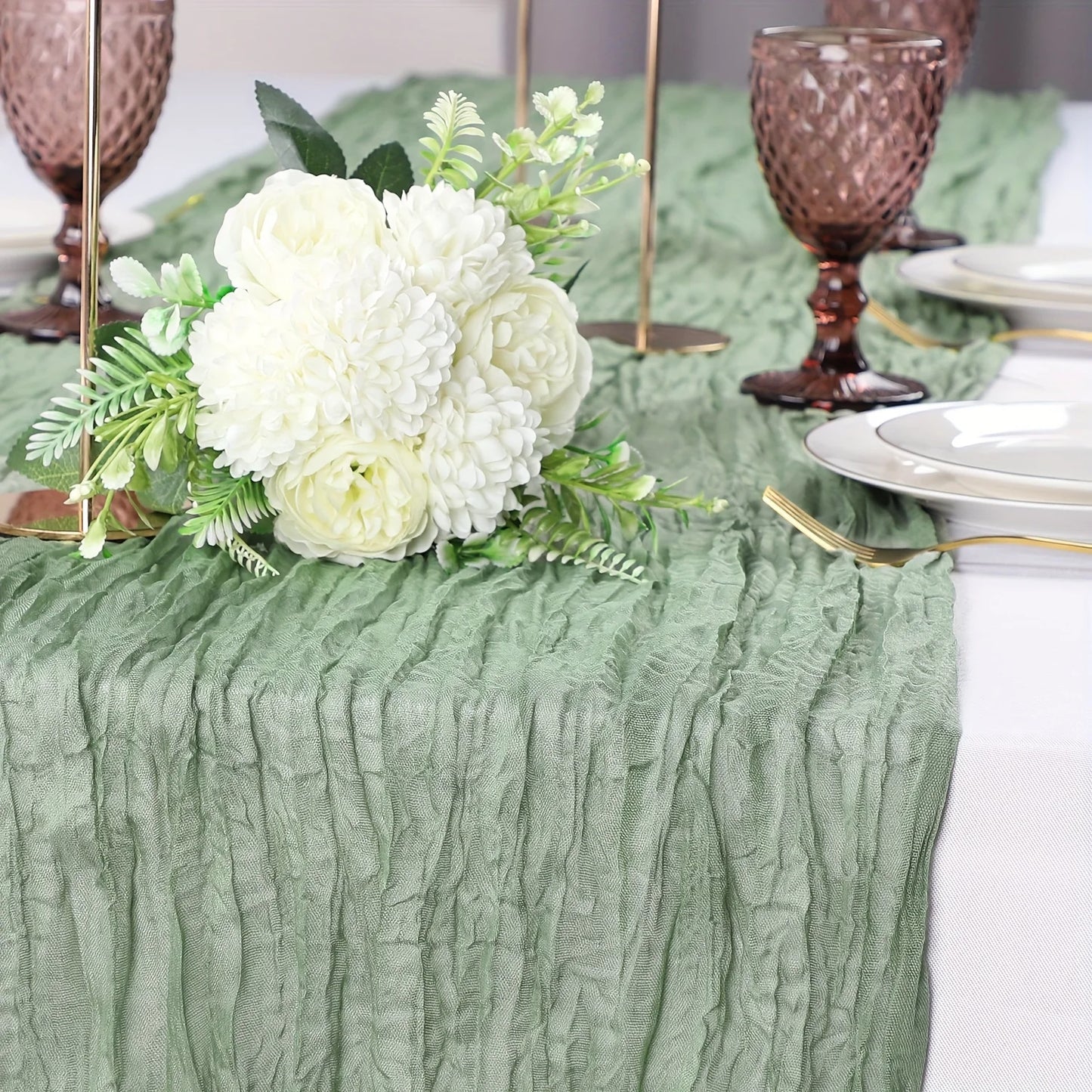 Boho Cheesecloth Table Runner Gauze Sheer Wedding Decor