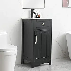 16 Inch Coastal Blue Modern Bathroom Vanity With Sink