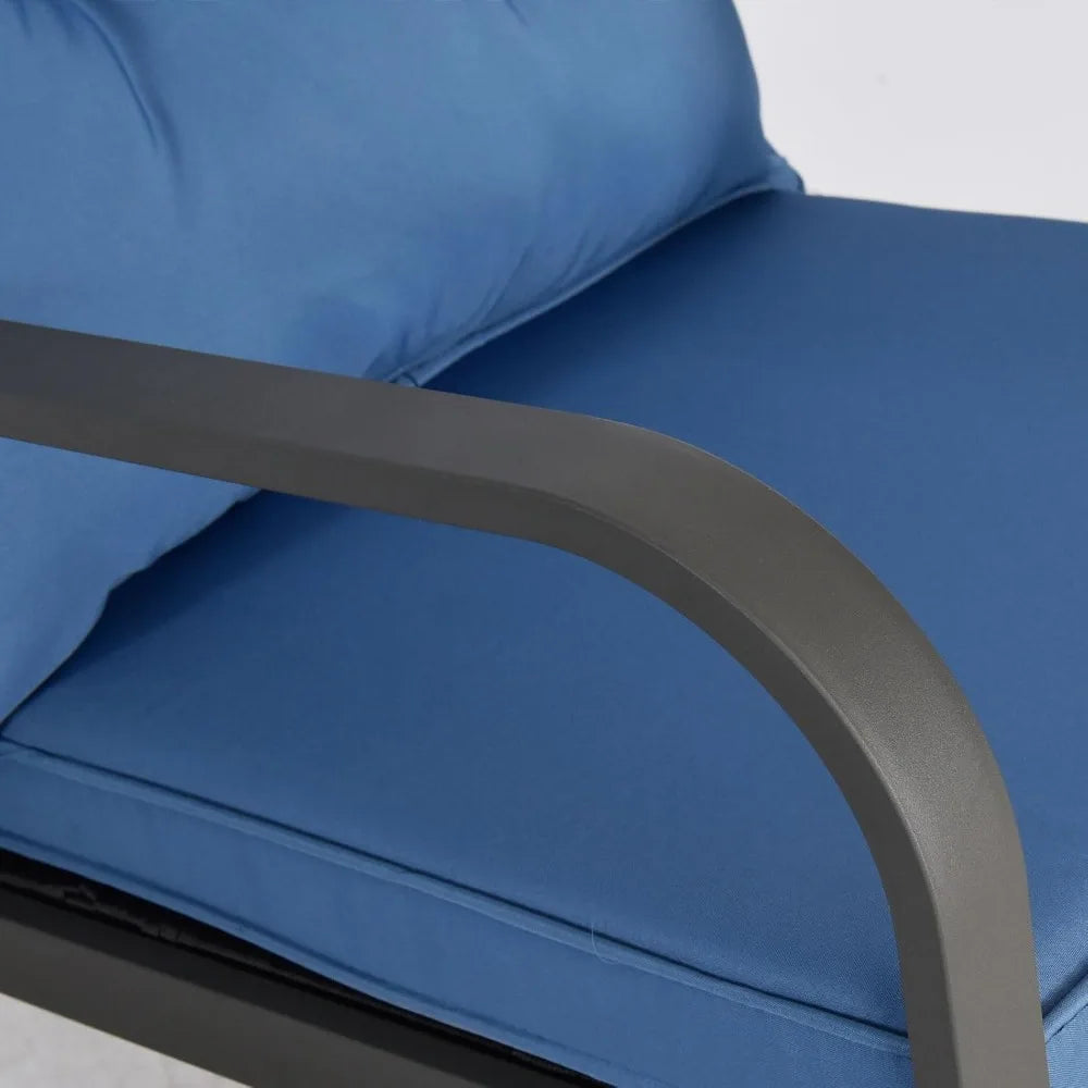 3 Piece Outdoor Rocking Bistro Set With Wicker Patio Furniture