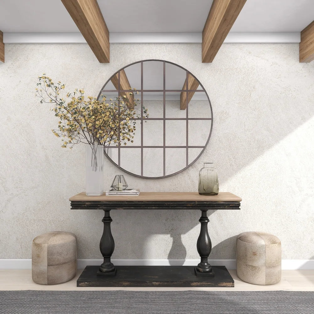 Coastal Gray Glass Vase Bubble Texture Round Jar 11Inch