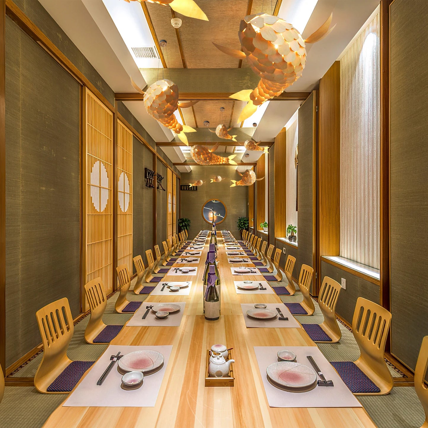 LED Fish Shaped Pendant Light Adjustable Height Chandelier