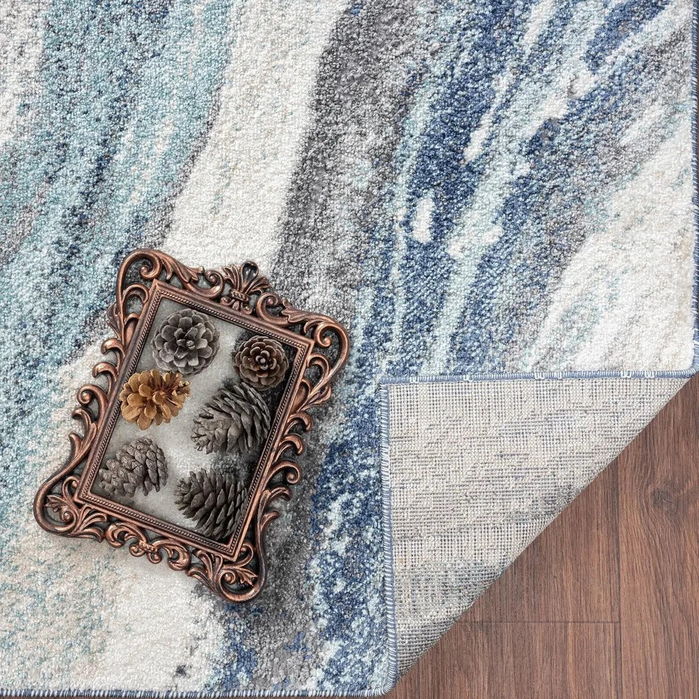 Lagos Collection 7983 Blue 8x10 Art Deco Premium Area Rug