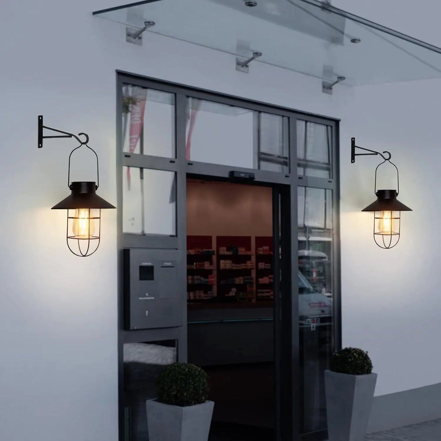 2 Pack Waterproof Solar Lights with Warm White Edison Bulbs