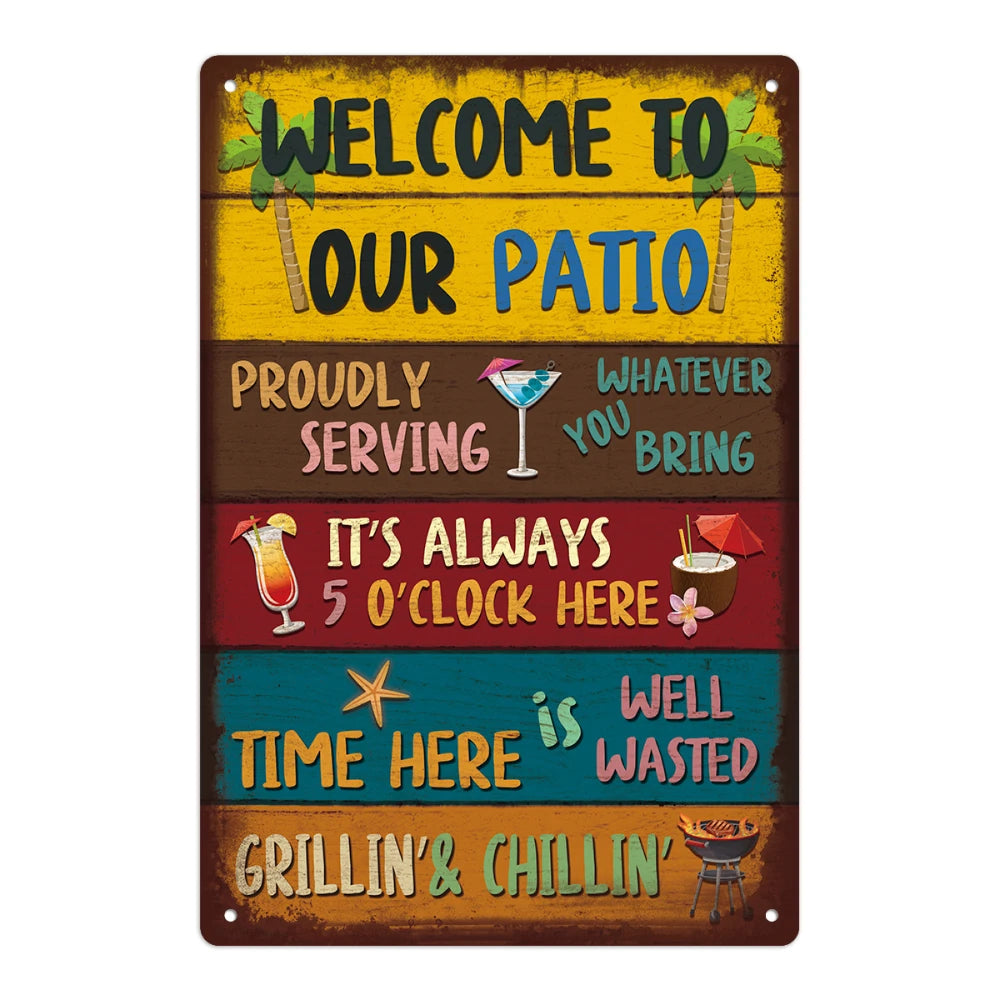 Putuo Decor 1PC Retro Metal Tin Sign Cocktail Wall Decor for Home Bar Pub Club Beach
