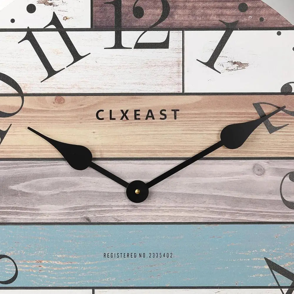 Large Nautical Shiplap Wall Clock Bamboo Coastal Decor