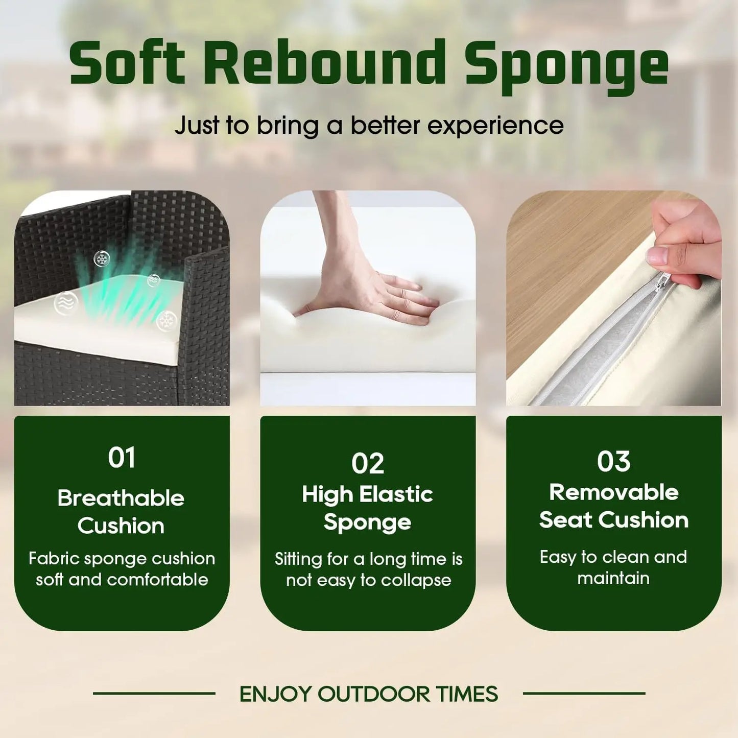 4 Piece Outdoor Patio Furniture Set Wicker With Coffee Table Rattan Chairs Black