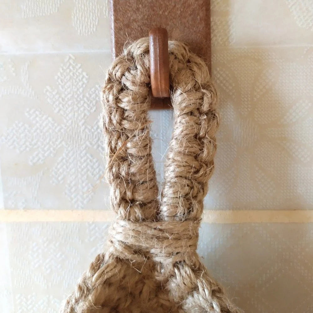 Hanging Fruit Basket Boho Jute Handwoven Kitchen Baskets