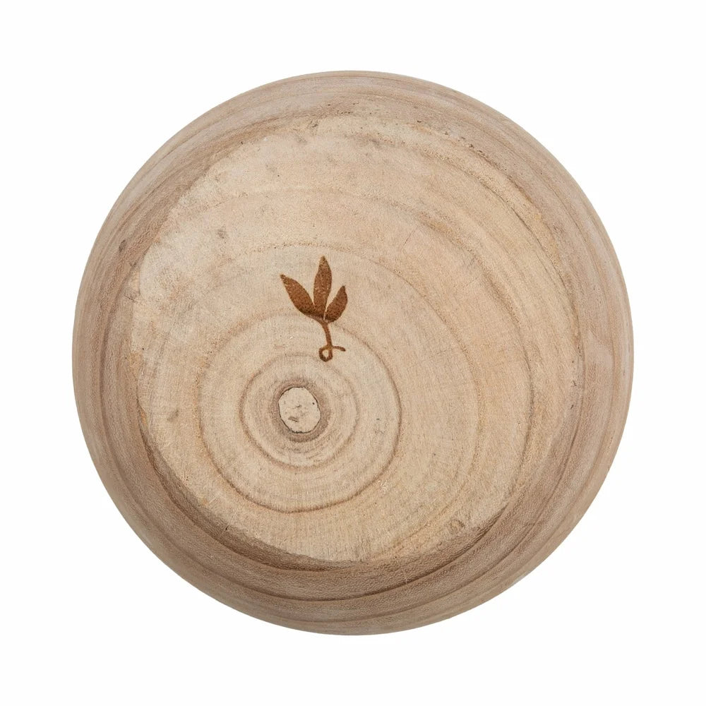 Natural Wood Decorative Vase Rustic Flower Holder Hand Lathed Solid Wood With Light Finish And Unique Grain Design