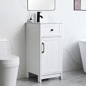 16 Inch Coastal Blue Modern Bathroom Vanity With Sink