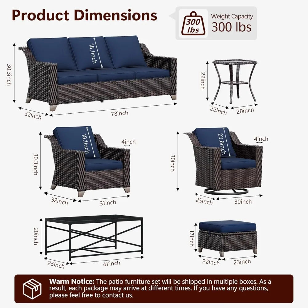 4 Piece Wicker Patio Furniture Set With Chairs And Ottomans