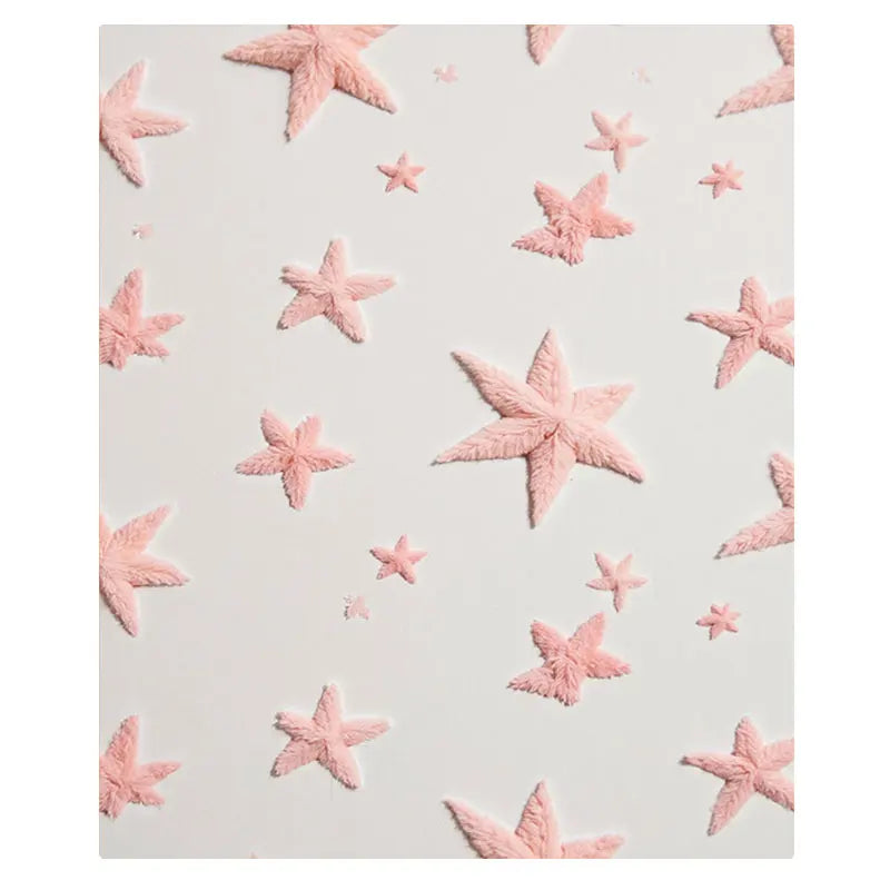 Soft Pink Starfish Embroidered Flannel Throw Blanket For Beach Vibes Decor