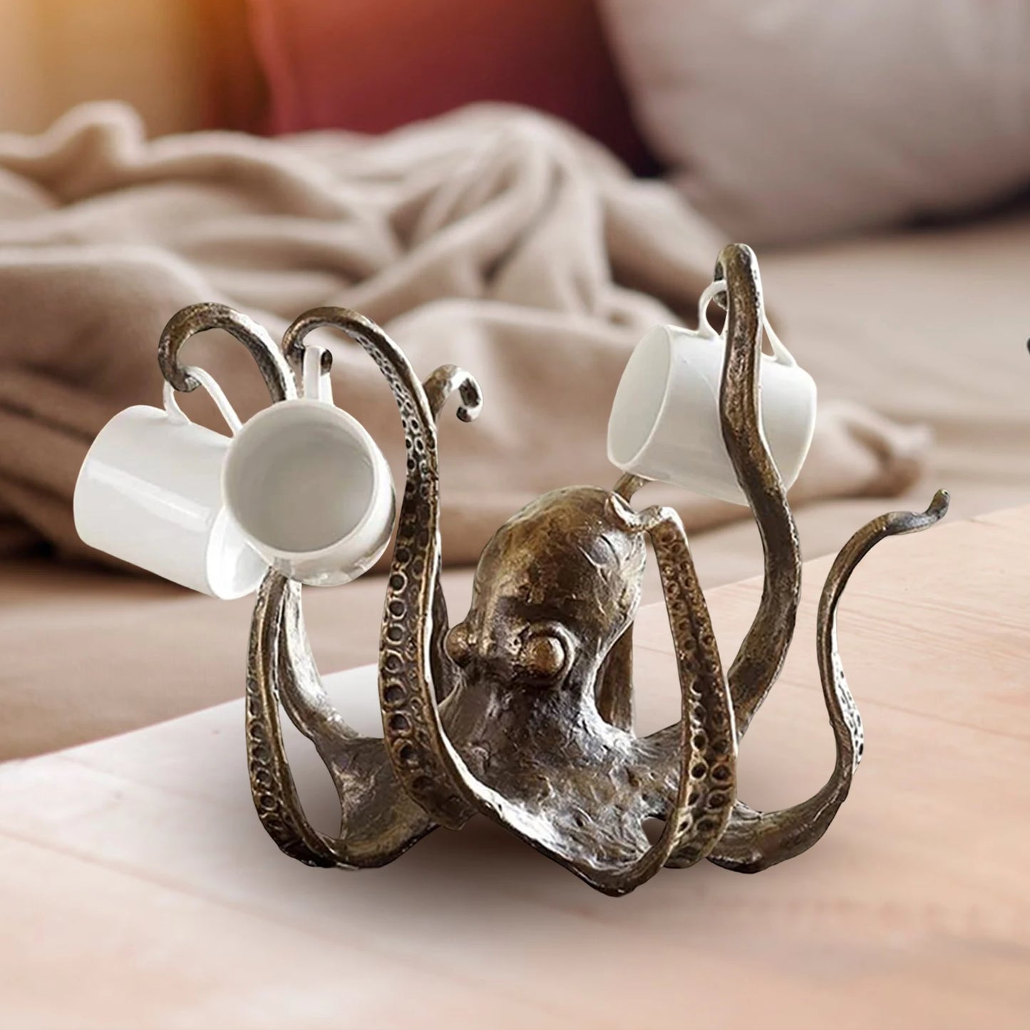 Octopus Cup Holder Resin Tabletop Decor Eight Arms Organizer