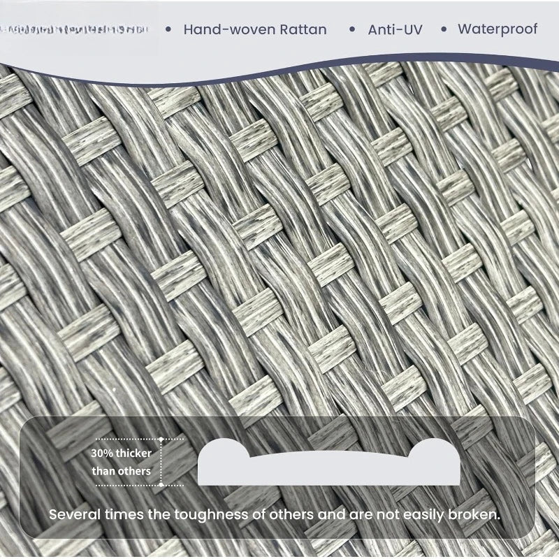 Patio Furniture Set Fully Assembled Outdoor Sectional Sofa Grey Half Moon Curved