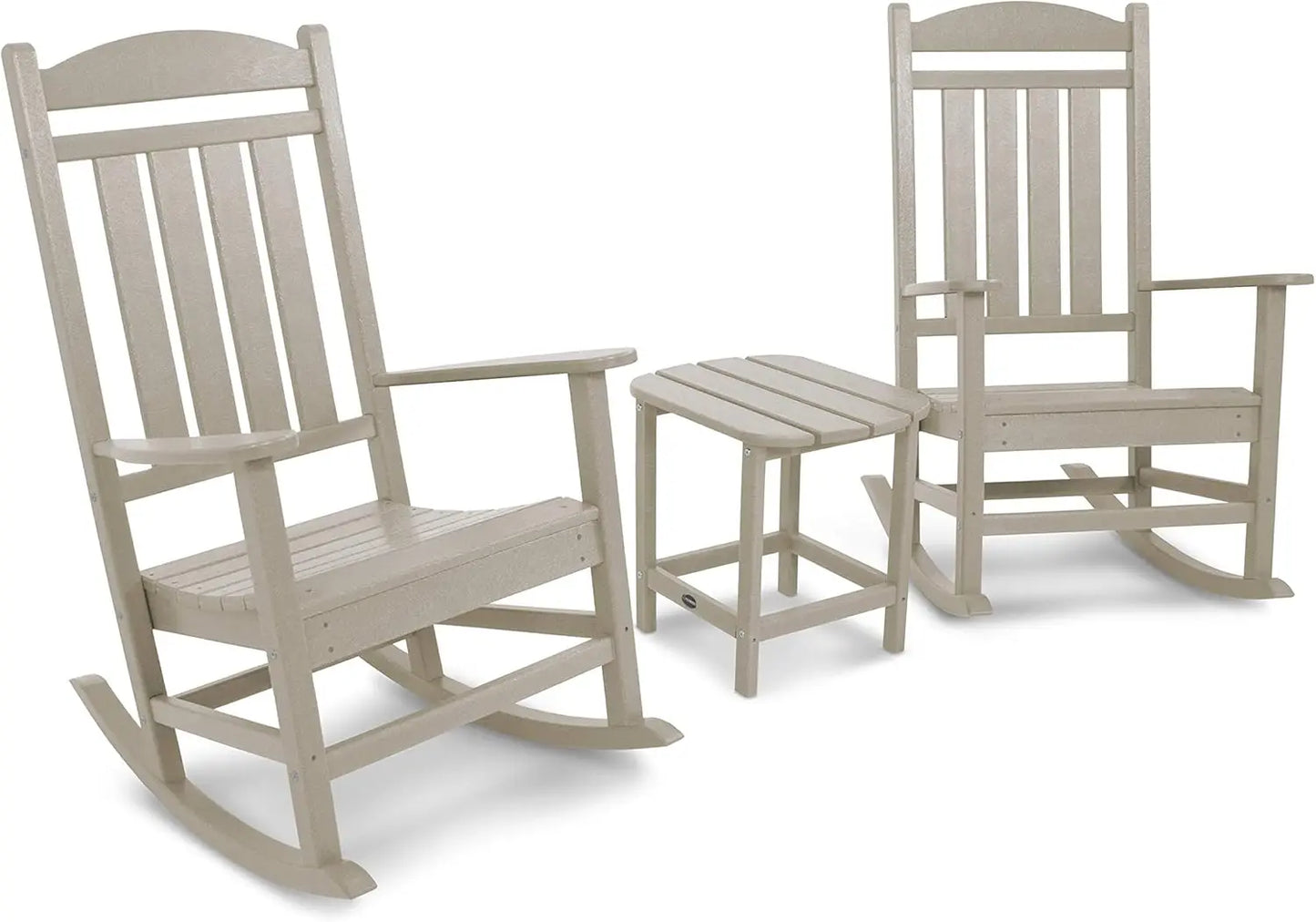 Outdoor Patio Furniture Presidential 3 Piece Rocking Chair Set With Side Table