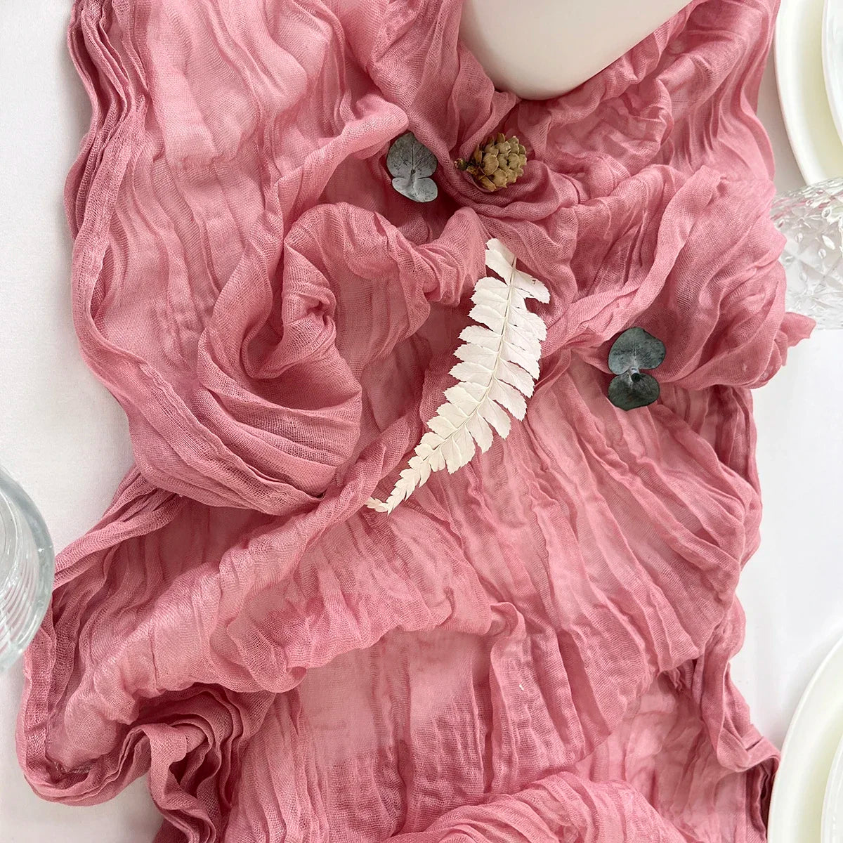 Boho Cheesecloth Table Runner Gauze Sheer Wedding Decor