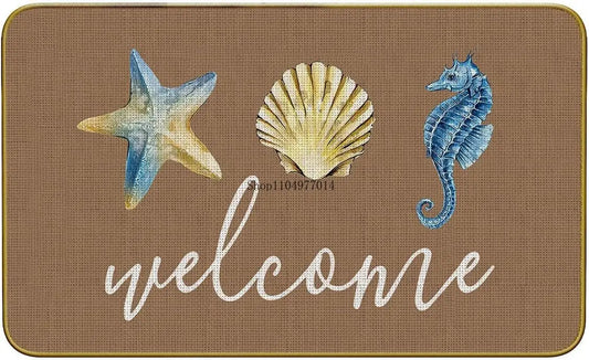 Nautical Door Mat Coastal Beach Kitchen Entryway Rug
