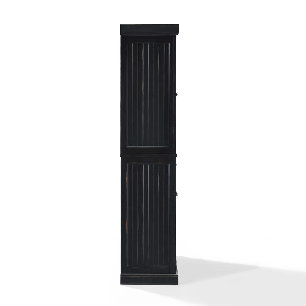 Seaside Coastal Pantry Storage Cabinet Freestanding Kitchen Dining Laundry With Adjustable Shelves Beadboard Paneling