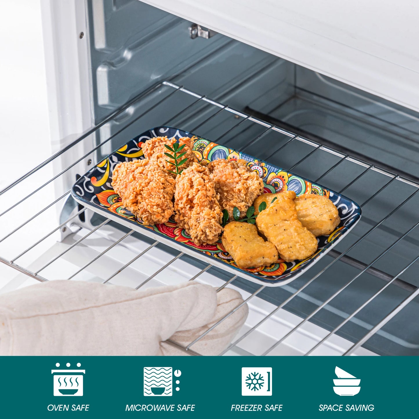 Vancasso 6 Or 12 Piece Porcelain Serving Plates Bohemian 8.5 Inch Dinner Plates Set For Beef Noodles Pasta 6 People