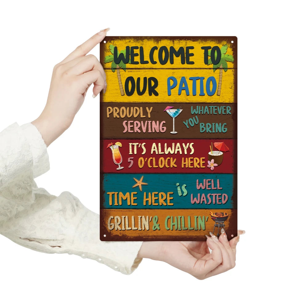Putuo Decor 1PC Retro Metal Tin Sign Cocktail Wall Decor for Home Bar Pub Club Beach