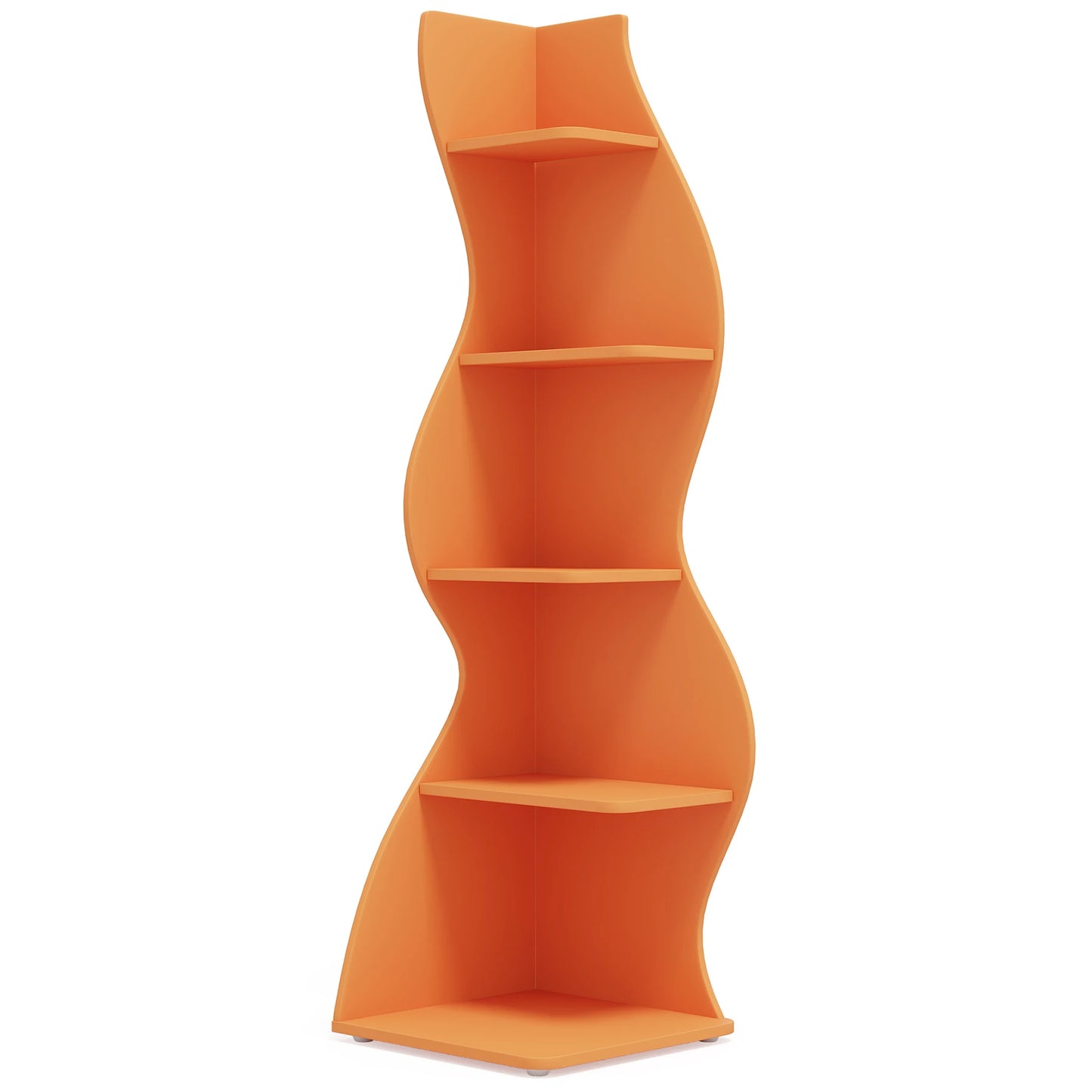 Tribesigns Corner Shelf Modern 5 Tier Wall Corner Bookshelf Stylish Corner Small Bookcase Storage Rack Plant Stand