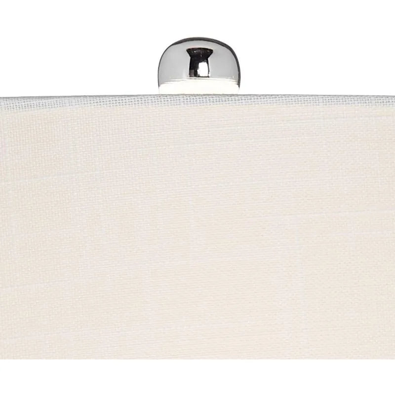 Coastal Table Lamps Set of 2 Brushed Steel Glass Shade