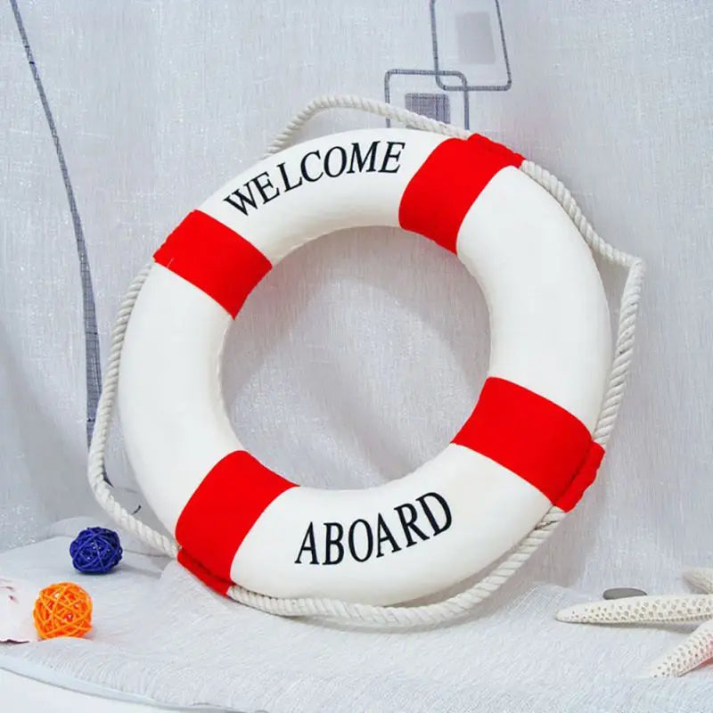 Nautical Lifebuoy Wall Decor Hanging Round For Beach Theme