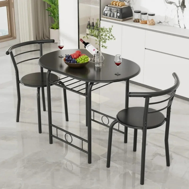 Vineego 3 Piece Small Kitchen Dining Set Table And Chairs
