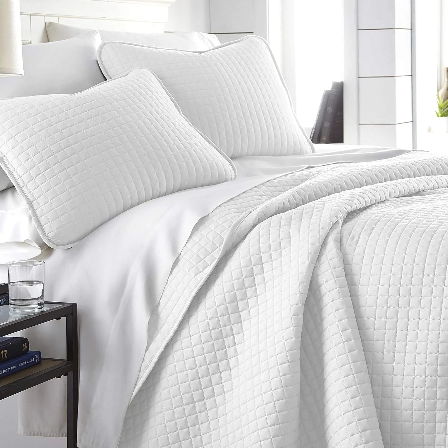 XL Twin Quilt Set Microfiber Quilted Bedspread Twin Bedding Coverlet Set with Pillow Sham Wrinkle Free Stain and Pet Hair Resistant