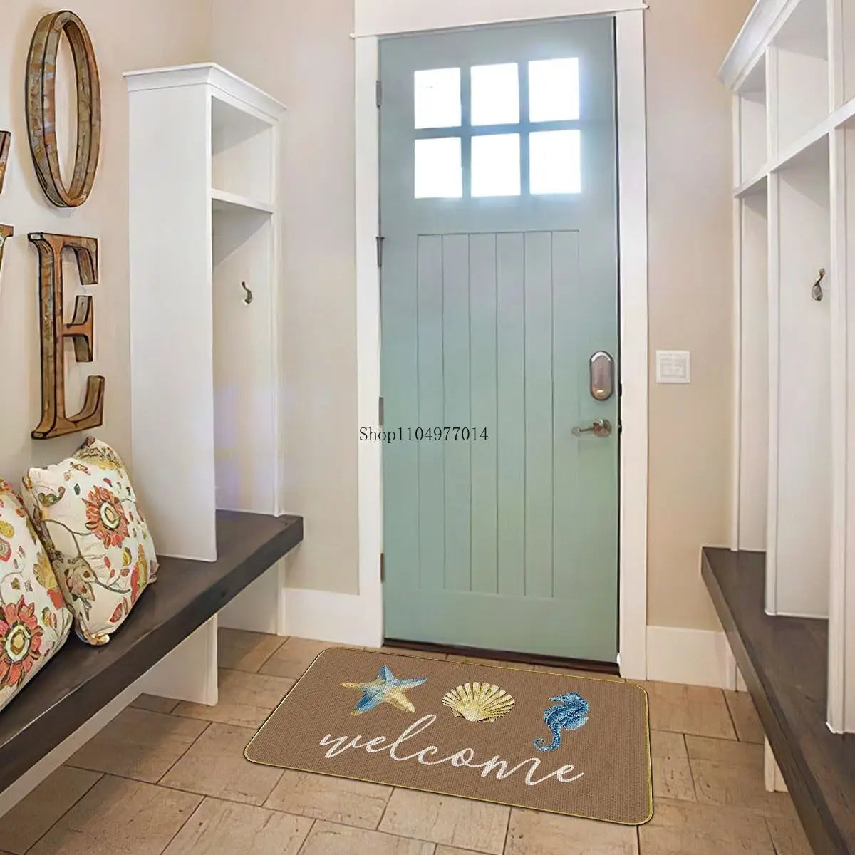 Nautical Door Mat Coastal Beach Kitchen Entryway Rug