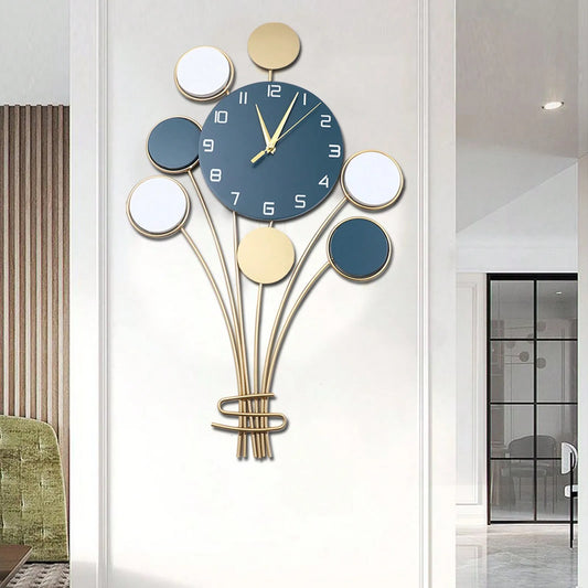 Large Wall Clock Without Drilling Battery Operated Silent Hot Air Balloon Decor Simple Design