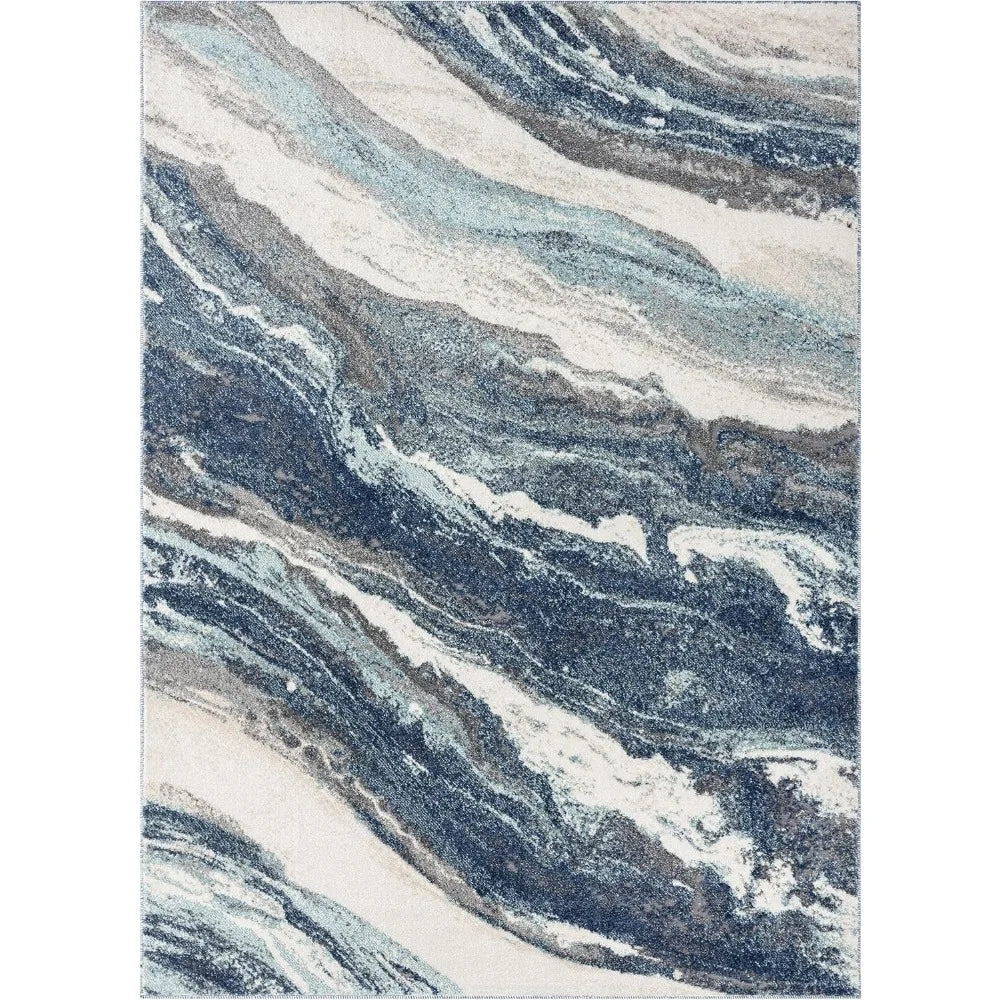 Lagos Collection 7983 Blue 8x10 Art Deco Premium Area Rug