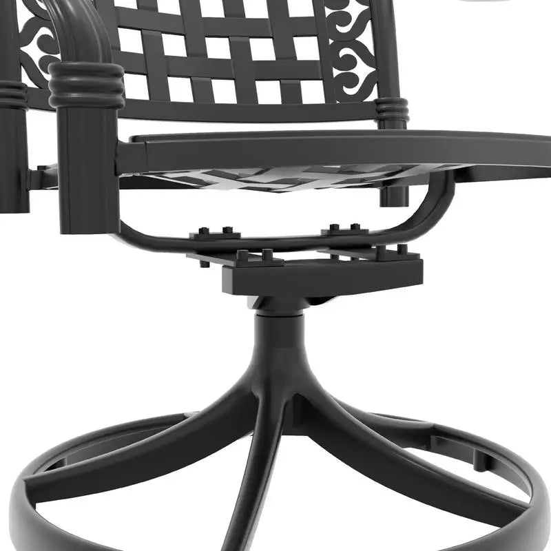 Aluminum Patio Swivel Chairs 2 Pack Black Frame Cushions