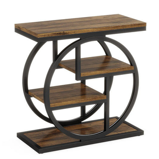 Tribesigns End Table Living Room 4 Tier Storage Shelves