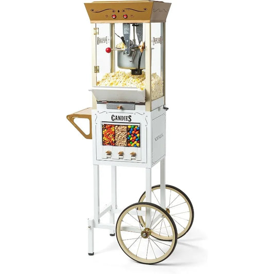 8 Ounce Popcorn Dispensing Cart Three Storage Dispensers