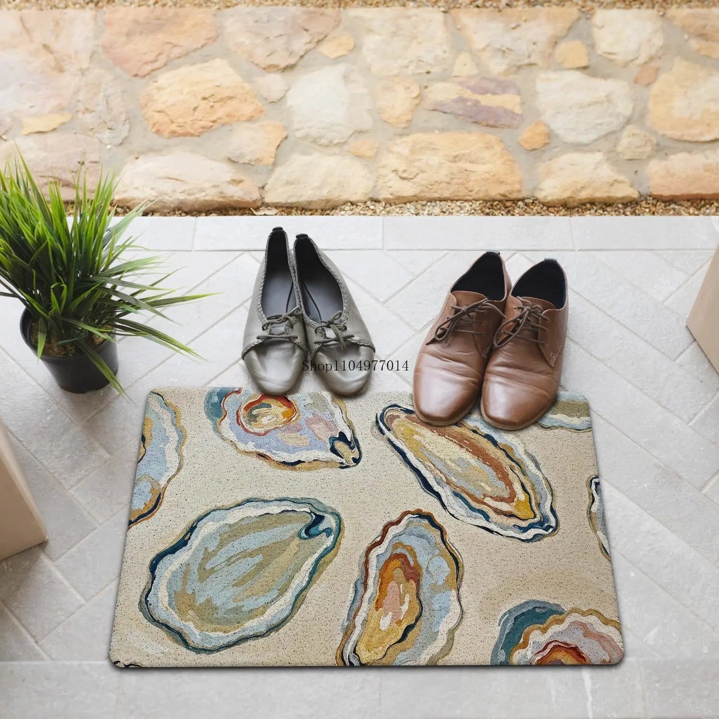 Coast Beach Doormat Oyster Indoor Outdoor Porch Welcome Mat
