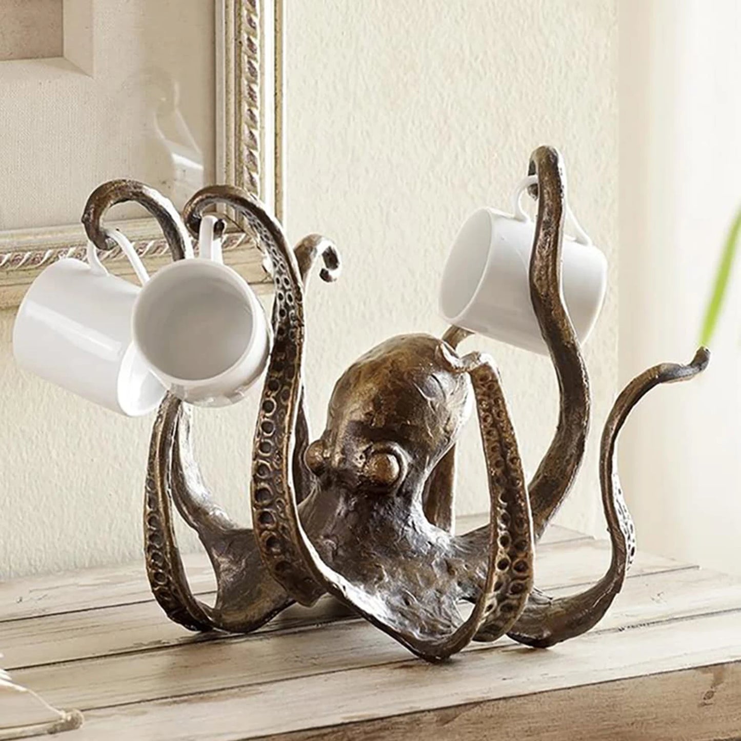 Octopus Cup Holder Resin Tabletop Decor Eight Arms Organizer